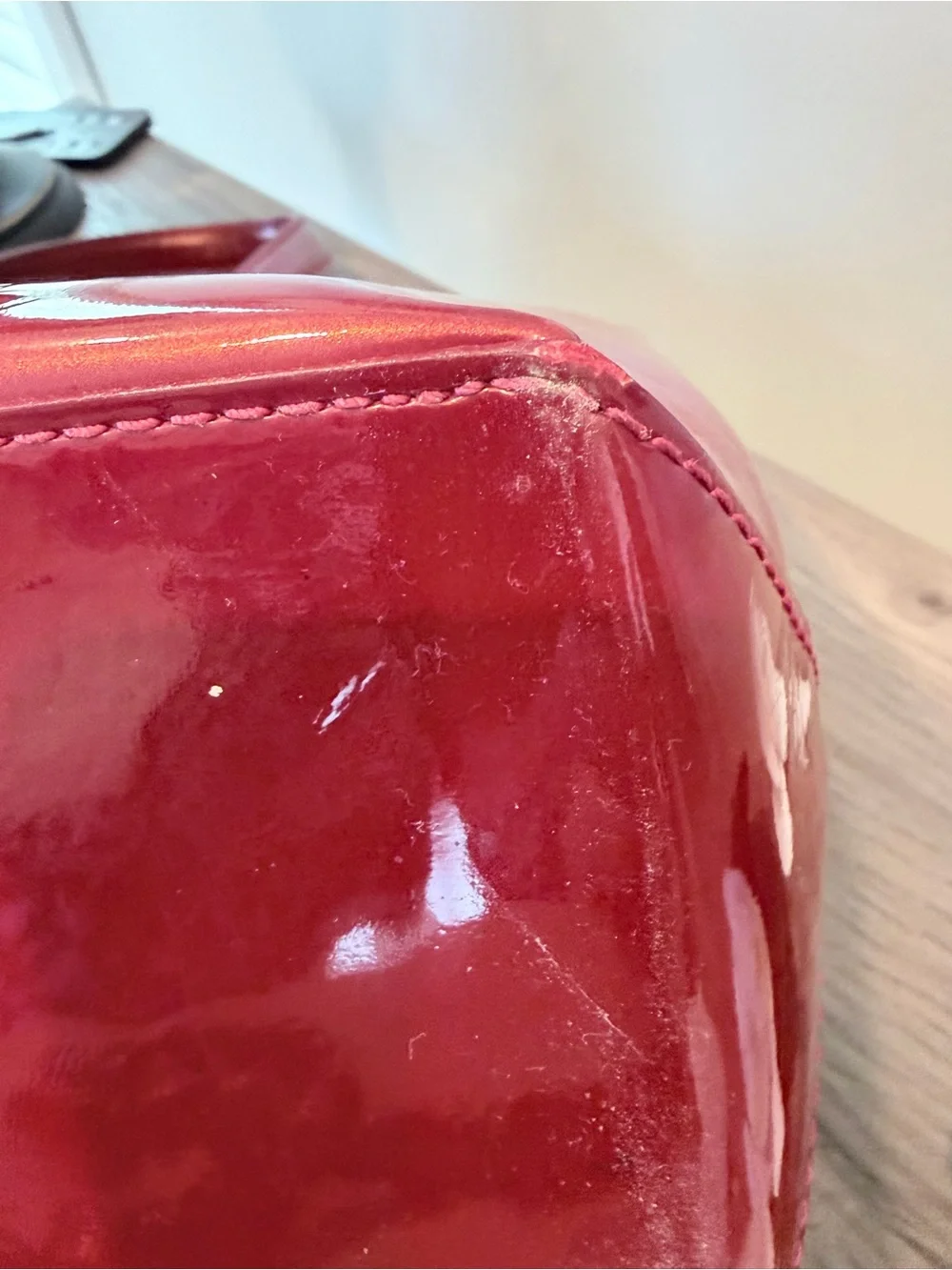 Louis Vuitton Red Vernis Patent Monogram Tote